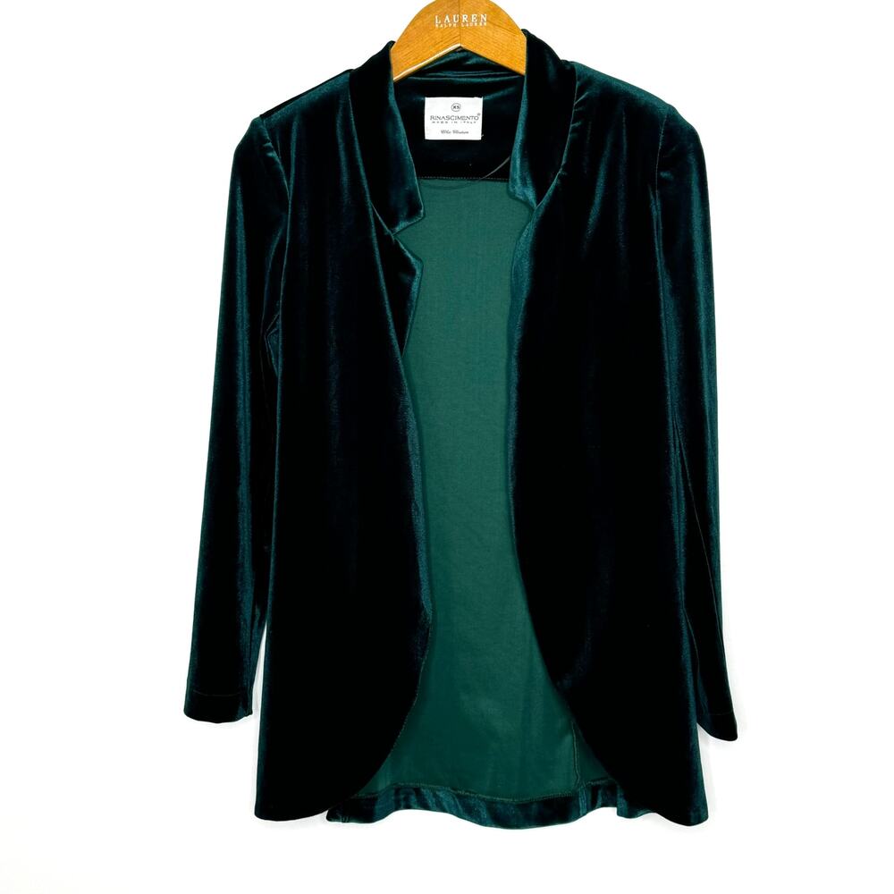 Rinascimento Velvet‎ Blazer Women's Size XS Green